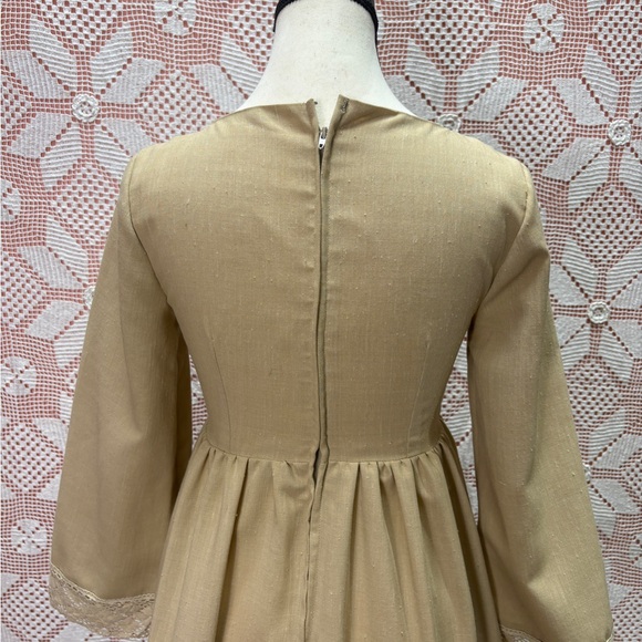 Vintage 70s Romantic Prairie Lace Trim Empire Maxi Dress – Handcrafted - Picture 10 of 14